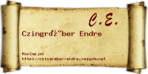 Czingráber Endre névjegykártya